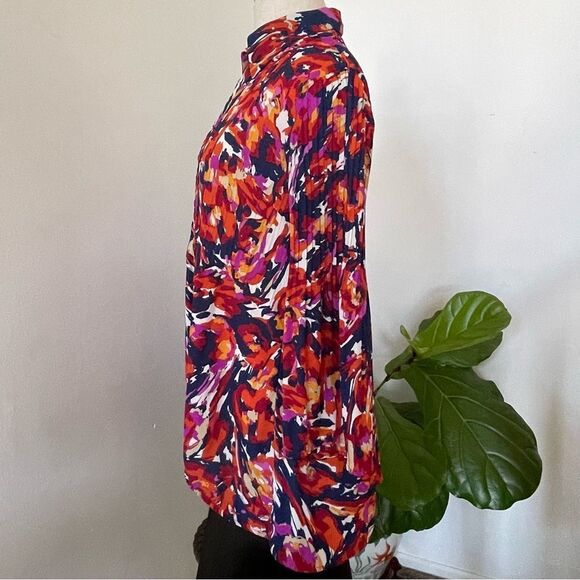 Sunny Leigh hi low button down shirt with pleats size M multicolor - Picture 9 of 16